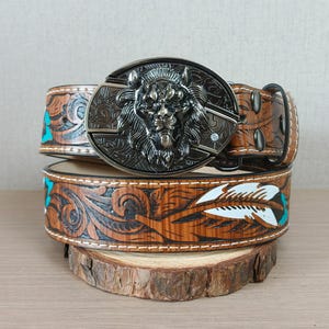Lion Belt Buckle | Western Cowboy Belt Buckle | Personalized Hidden Design Belt Buckles | Trendy Belt Buckles | Gifts for Him