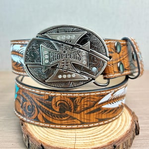 Cross Vintage Belt Buckle | Cross Belt Buckle with Hidden Design | Personalized Cross Belt Buckle | Gifts for Him