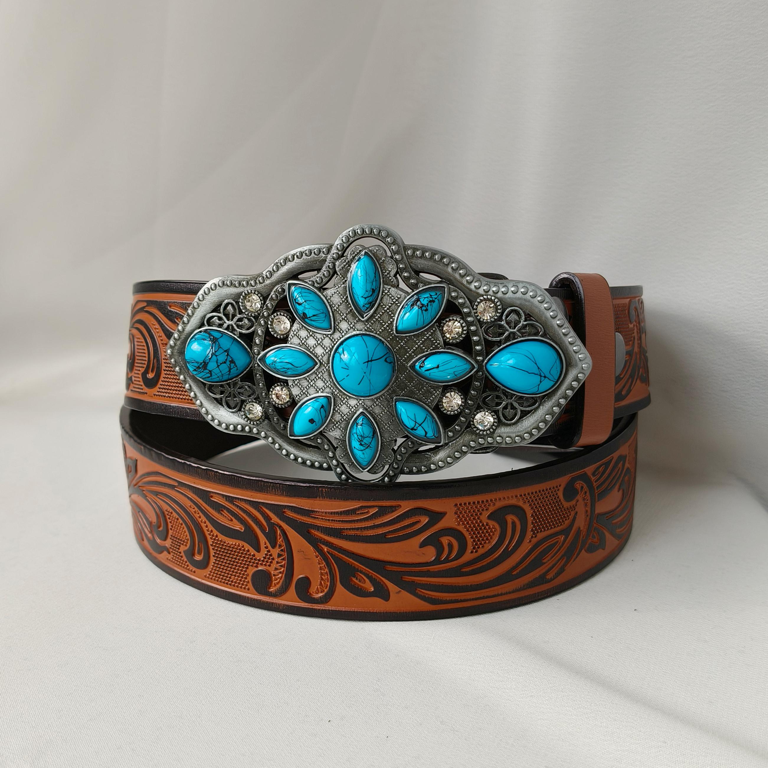 Vintage Turquoise Belt Buckles - Etsy