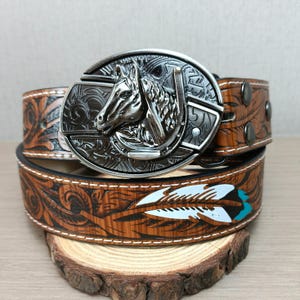 Horse Head Belt Buckle | Western Cowboy Belt Buckles | Personalized Hidden Design Belt Buckles | Trendy Belt Buckles | Gifts for him