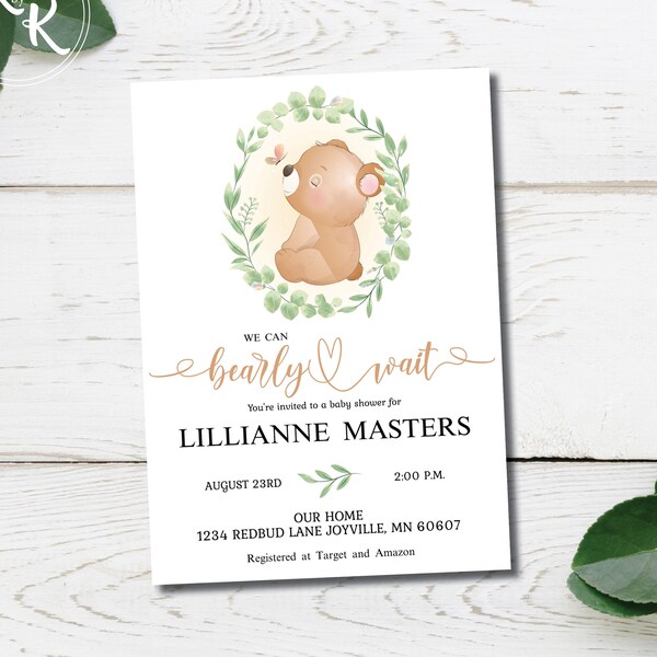 We Can Bearly Wait Baby Shower Invitation Etsy
