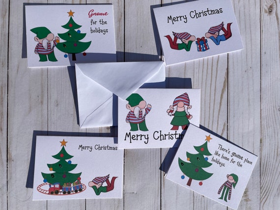 Handmade Gnome Christmas Card 5 pack Il_570xn