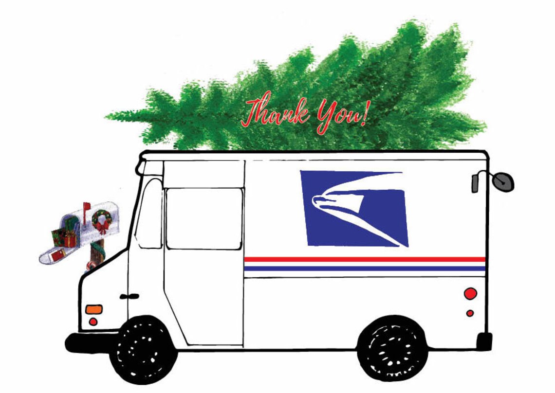 christmas-thank-you-postcard-from-mail-carrier-10pk-mailman-etsy