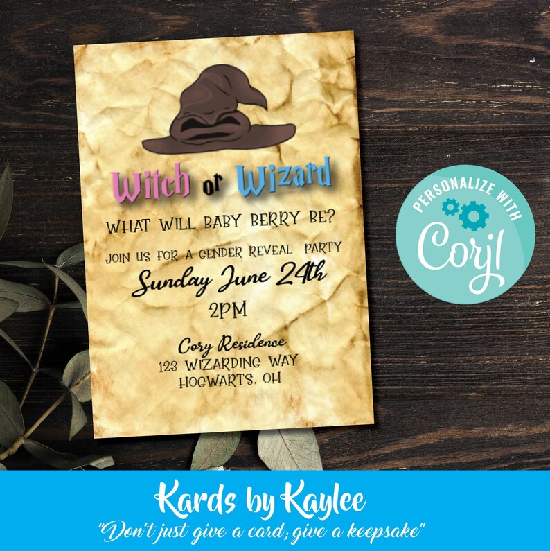 Harry Potter Inspired Gender Reveal Invitation Instant | Etsy