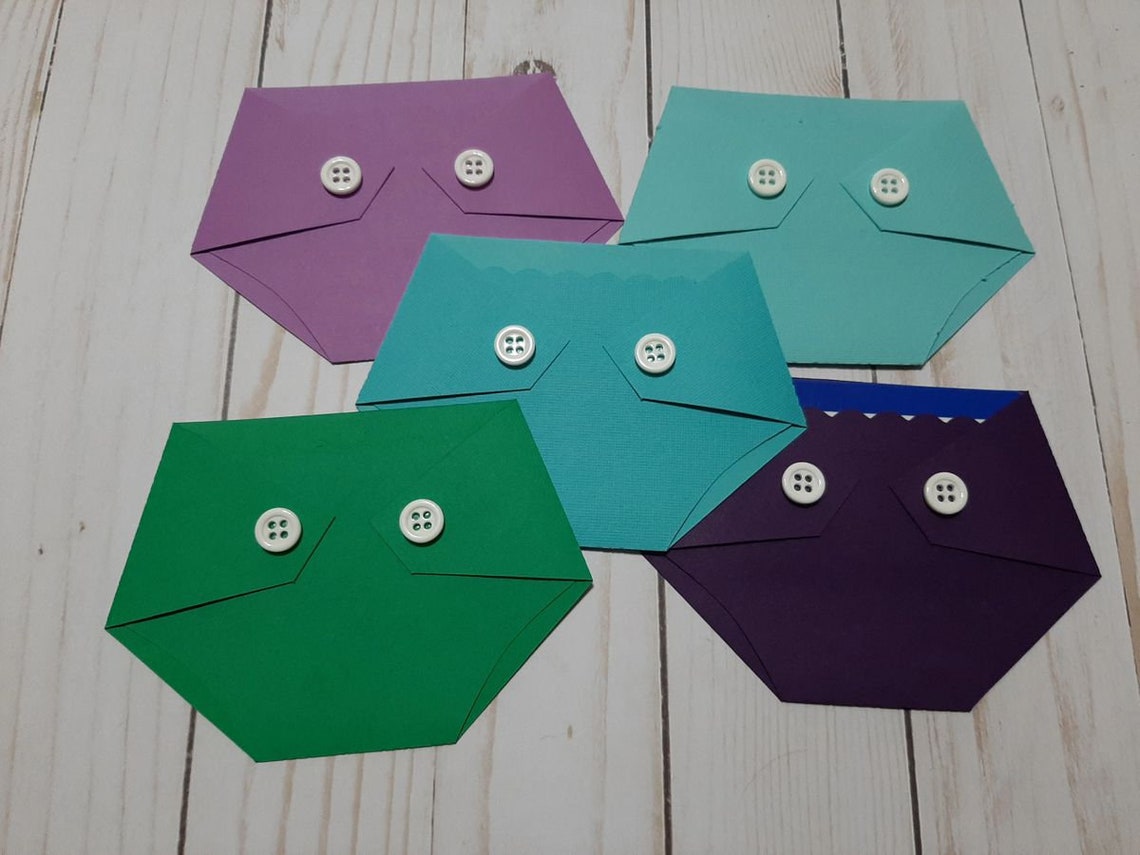 Baby Shower Game Prize Diaper Shaped Gift Card Holderjewel Etsy