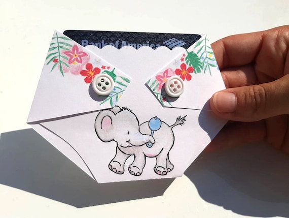 Baby Shower Game Prizes -Elephant - Shower Prize - Baby Shower Game Gift/Gift Card Holder/Diaper Raffle Prize/Winner/Door Prize/Giveaway Il_570xn
