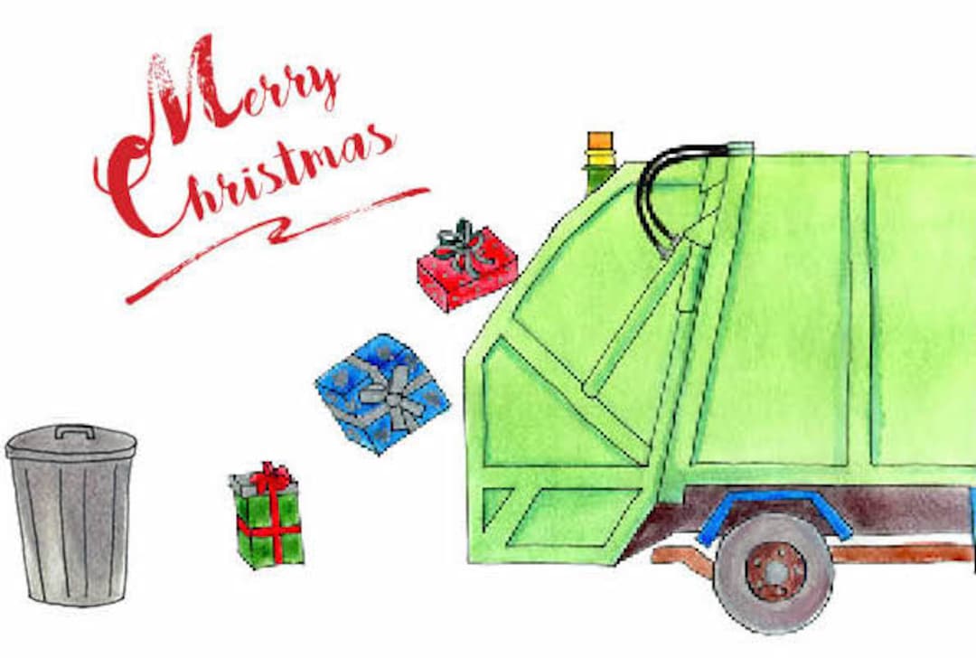 Merry Christmas Card for My Trash Pickup for Garbage Man Etsy