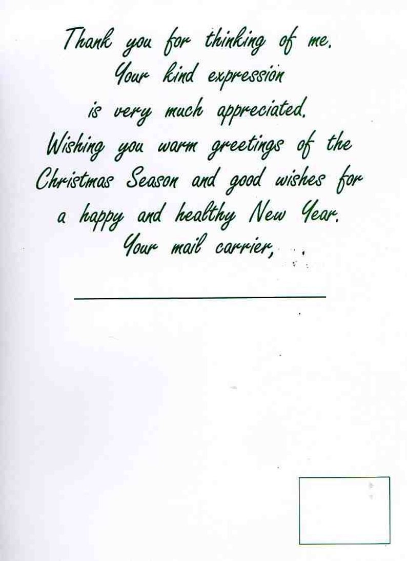 Christmas Thank You Cards From Mail Carrier Etsy