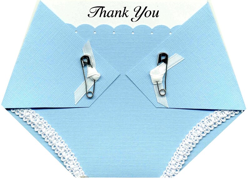 12 Diaper Shaped Baby Shower Thank You Notes Etsy