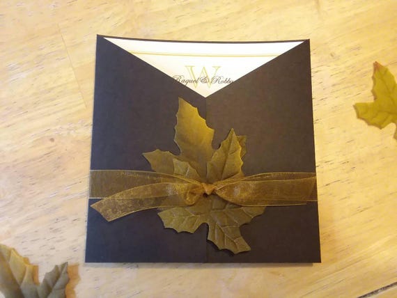 Fall Leaves Wedding Invitation Autumn Wedding Invitations Etsy