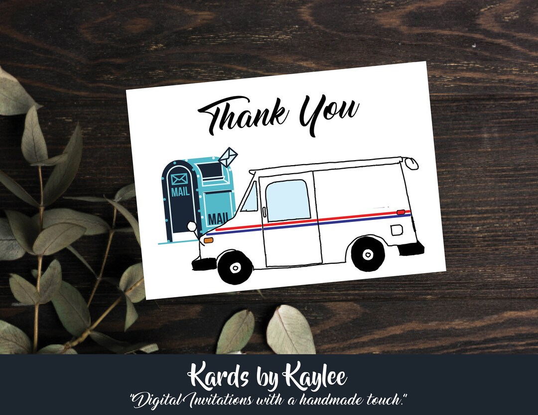Mail Carrier Thank You Cards Postcard From Mail Carrier - Etsy
