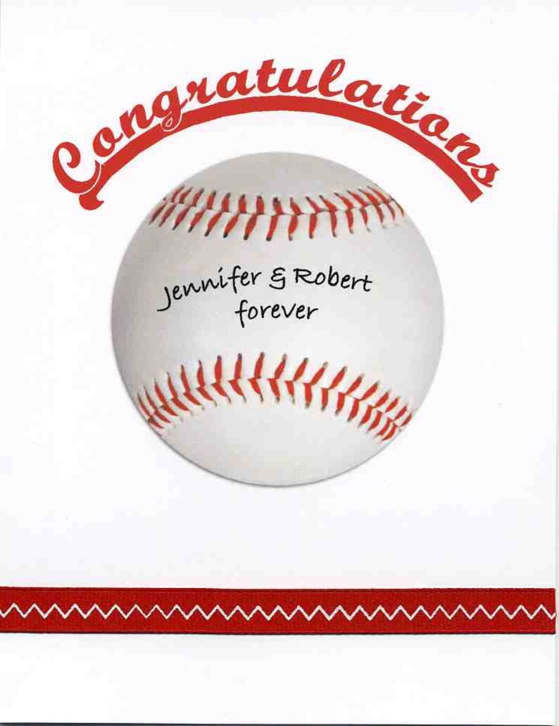 Baseball Wedding Congratulations Card