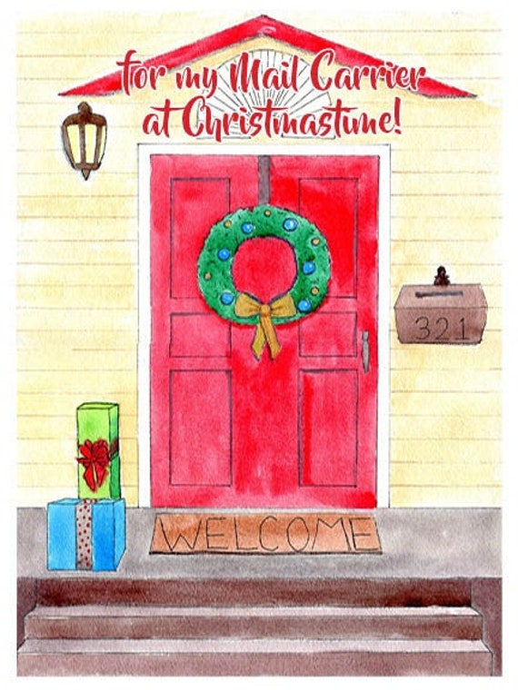 Holiday Card for my Mail Carrier - my Postal Worker - my USPS - Christmas Card for Mailman - Maillady Il_570xn