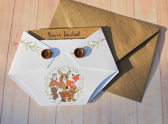 Diaper shaped hotsell baby shower invitations