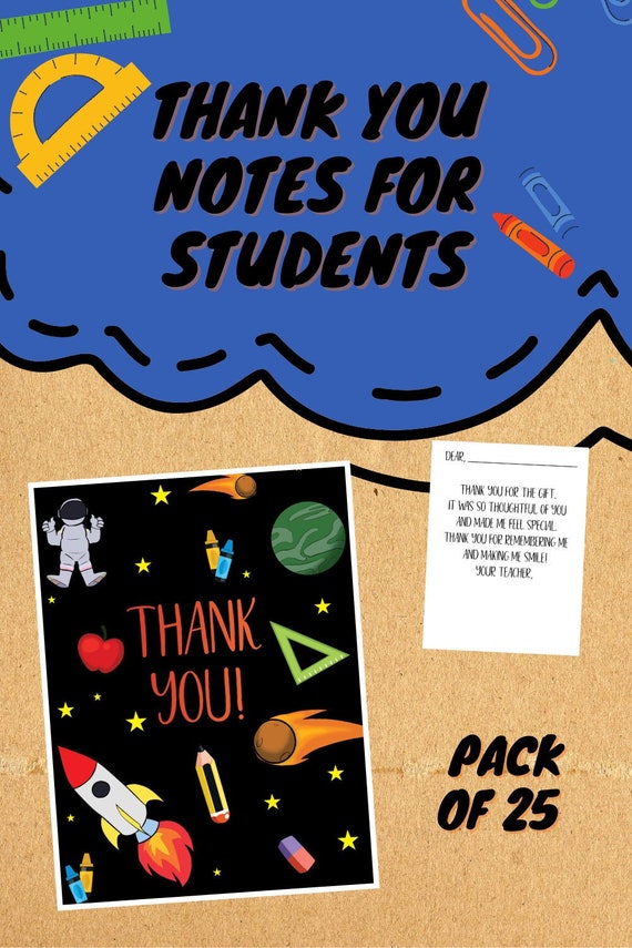Thank You Notes for Students from Teacher Teacher Appreciation Week