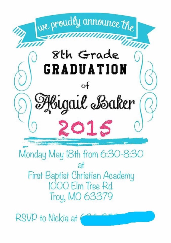 Graduation Announcement or Invitation Girl, Artsy - 20 Il_570xn