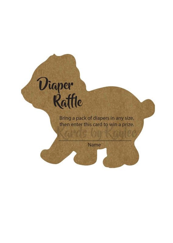 Diaper Raffle Ticket - Woodland Baby Shower - Lumberjack - Bear - Baby Shower - Instant Download - Digital - Printable Card Il_570xn