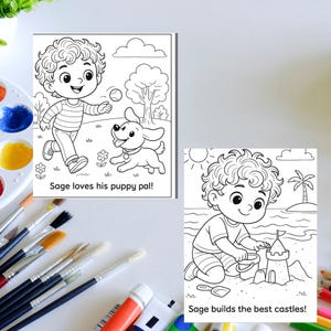 Sage’s Adventure Coloring Book – Fun Printable Pages for Kids | Diverse Children’s Coloring Book | Instant Download | preschooler |  teacher