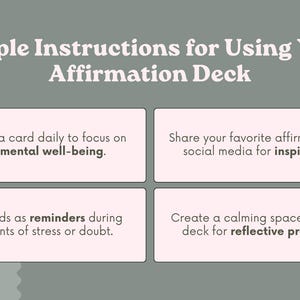 Daily Affirmation Cards Printable | Self Care and Mental Health Tips | Instant Download PDF