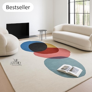 Hand Tufted Modern Rug Rectangle Wool Area Rugs For Livingroom Bedroom Kitchen Nursery Entryway Office 5X8 6X9 8X10 9X12 10X14 Custom Rug