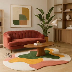 Hand Tufted Modern Rug Irregular Wool Area Rugs For Livingroom Bedroom Kitchen Nursery Entryway Office 5X8 6X9 8X10 9X12 10X14 Custom Rug