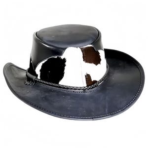 Western Original Leather Genuine Buffalo Hair Skin Leather Cowboy Hat Unisex