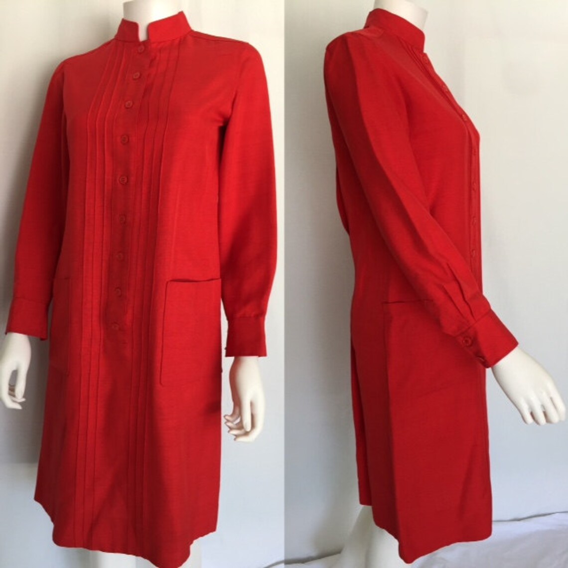 Lipstick Red Silk Linen Givenchy Shift Dress Circa 1960s | Etsy