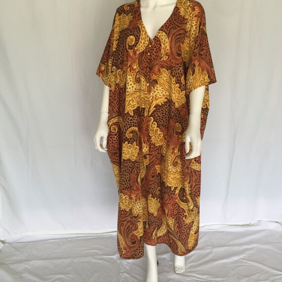 Vintage David Brown Venetian Print Caftan - Circa… - image 3