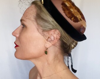 Vintage Livingston Brothers Velvet Feathered Bowlers Hat - Etsy display picture 1