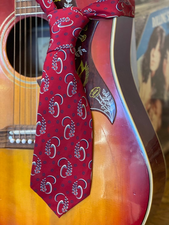 Vintage Geoffrey Beene Red Silk Floral Necktie