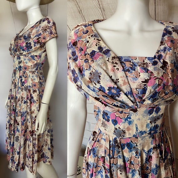 Beautiful Mid Century Floral Summer Dress