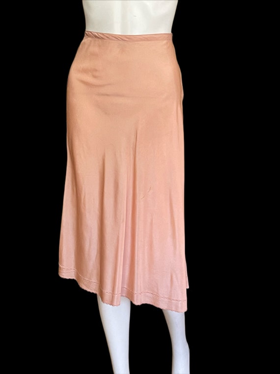 Vintage Peach Tafetta Half Slip - Circa 1930s - image 5