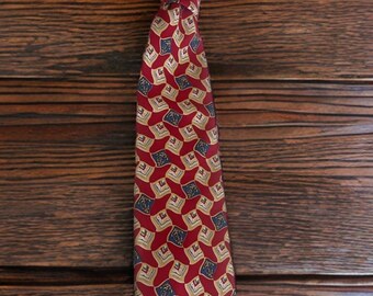 Corbata náutica vintage de seda roja de Christian Dior