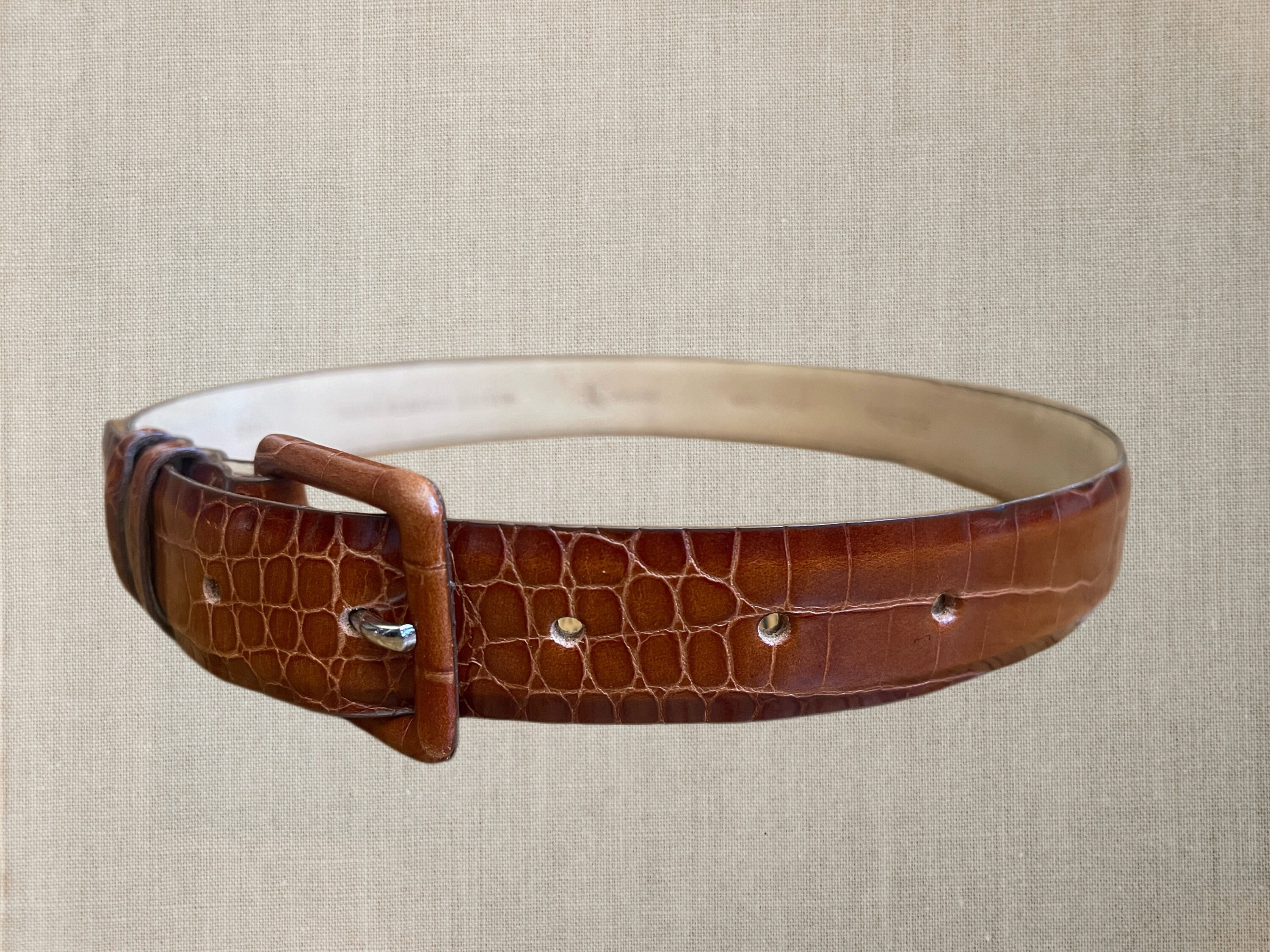 Calvin Klein Italian Alligator Belt NEW! CALVIN KLEIN MODERNIST ITALIAN ALLIGATOR CROCODILE BELT  main image 3