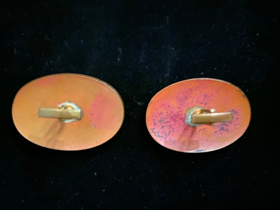 Mid Century Atomic Enamel Cuff Links - image 4