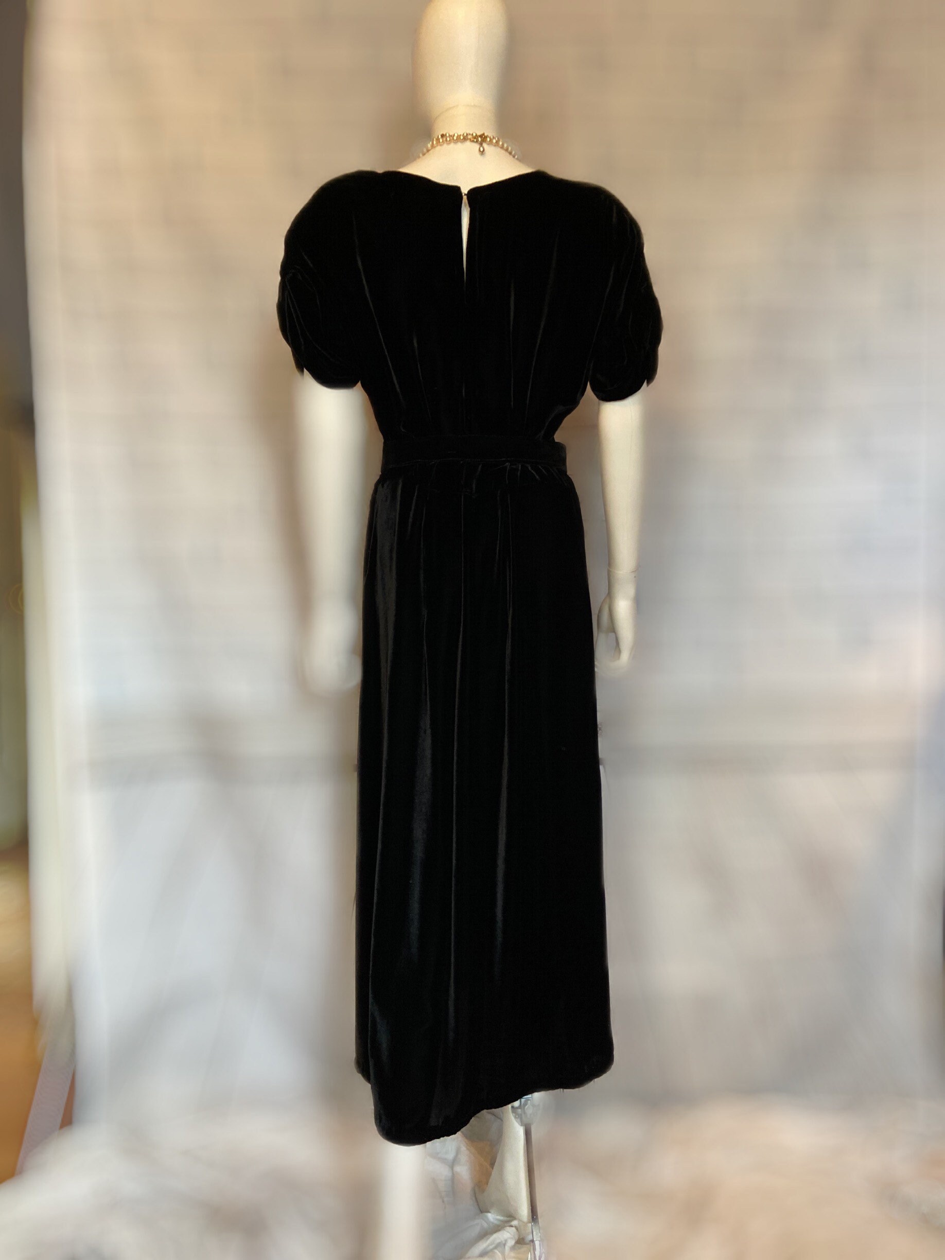1920s Black Velvet Gown - Etsy
