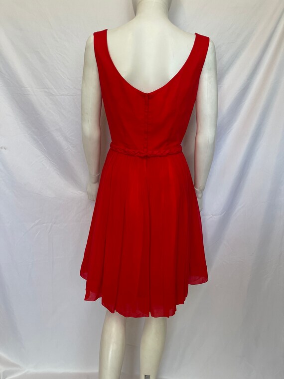 Vintage Maggi Stover Red Chiffon Party Dress - image 6