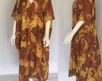 Vintage David Brown Venetian Print Caftan - Circa 1970s - Saks Fifth Ave