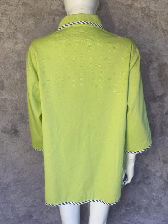 Bob Mackie Vintage Chartreuse Green Floral Jacket… - image 7