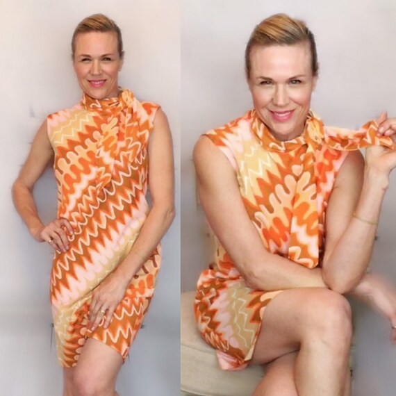Vintage Mr. Roberts Mid Century Swirl Dress