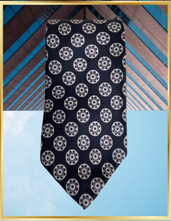 Vintage Christian Dior Navy Blue Floral Necktie - Etsy Dior navy blue  and White Floral Tie main image 0