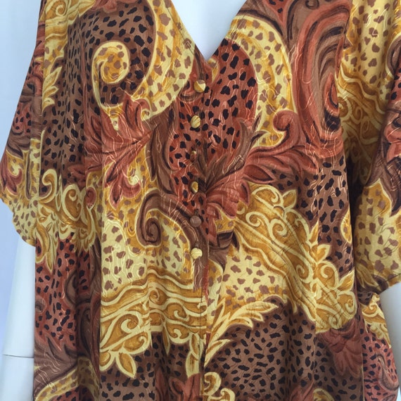 Vintage David Brown Venetian Print Caftan - Circa… - image 2