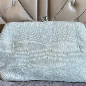 Sensationelle Hand Perlen Mid Century Abend Tasche