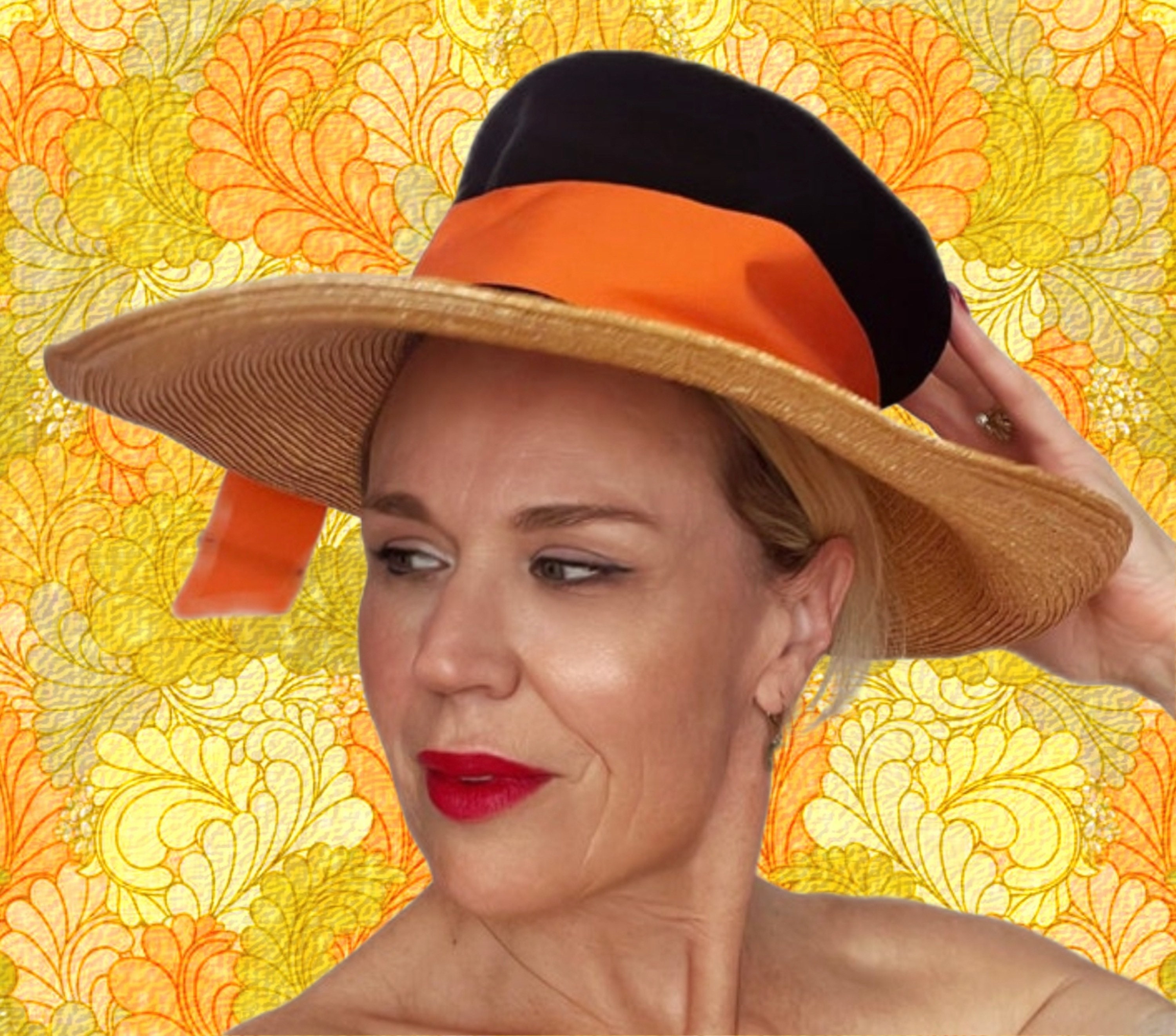 Vintage Winkleman\'s Straw Eliza Doolittle Sun Hat Vintage Winkleman main image 3