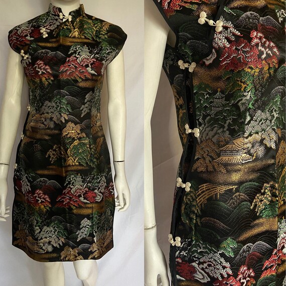 black and gold cheongsam