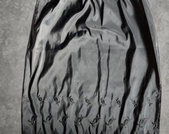 Midcentury Black Taffeta Half Slip