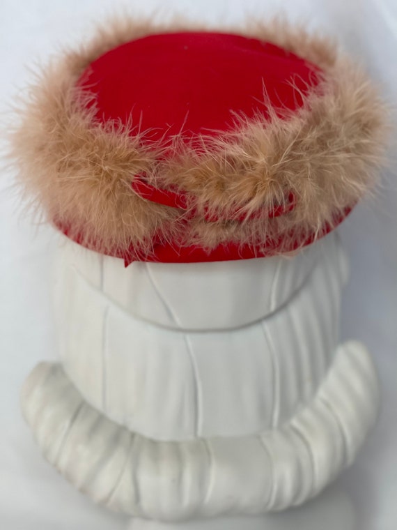 Mid Century Gene Doris Ostrich Feathered Hat - image 5