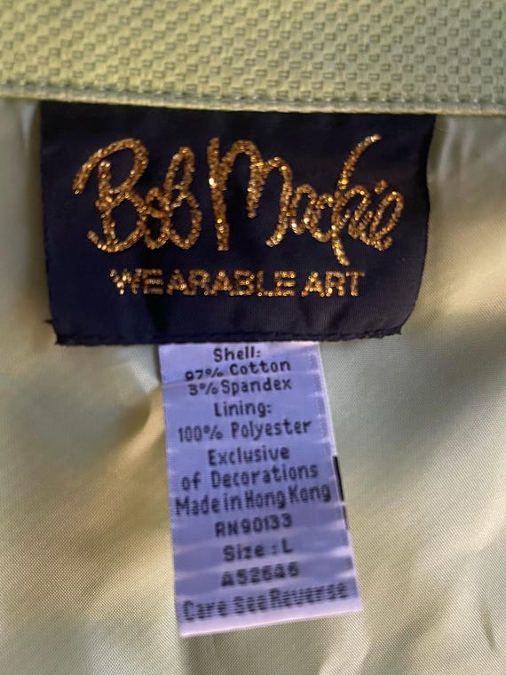 Bob Mackie Vintage Chartreuse Green Floral Jacket… - image 8