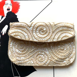 Vintage Faux Pearl and Sequined Evening Bag