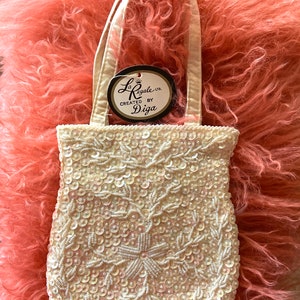 Vintage LA REGAL Iridescent White EVeNing/Bridal Bag - deadstock